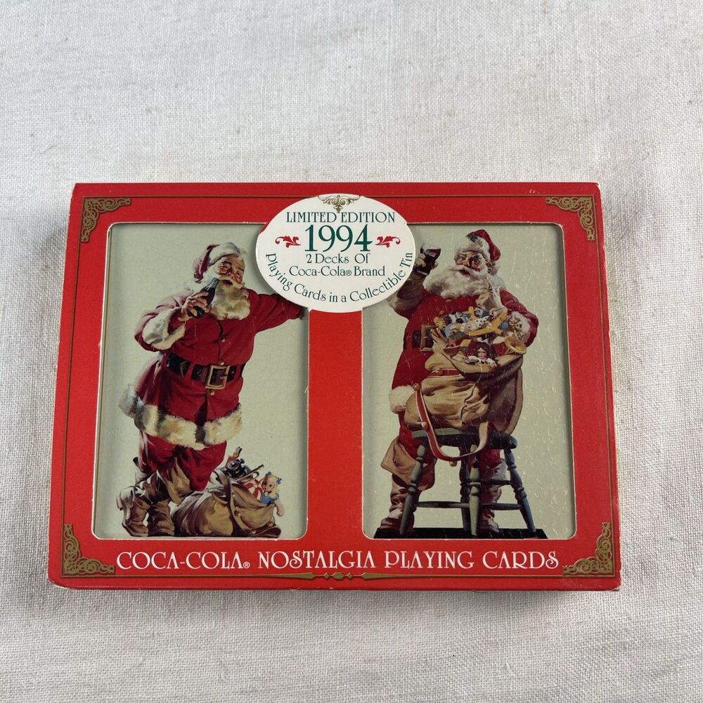COCA-COLA Vintage Nostalgia Playing Cards & Collectible Tin 1994 2